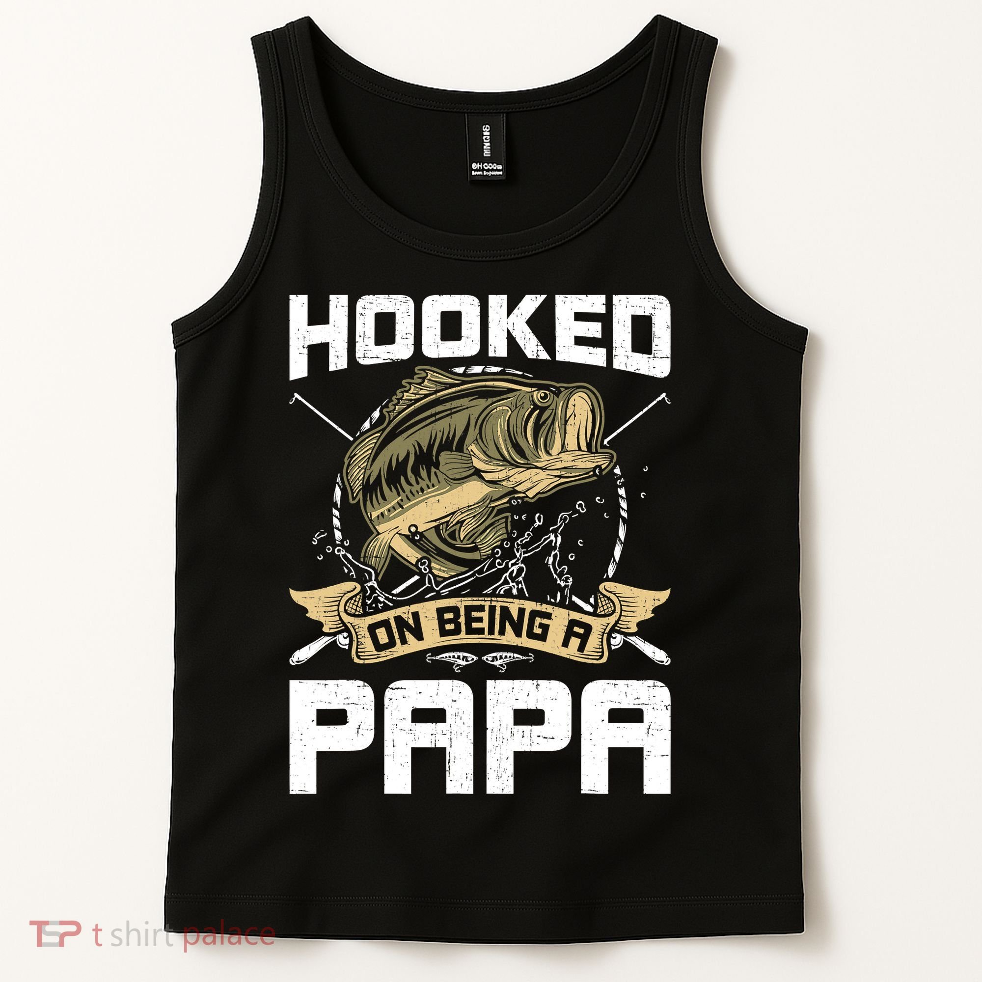 Hooked On Being A Papa Fly Fishing Grandpa Tank Top