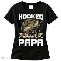 Hooked On Being A Papa Fly Fishing Grandpa Women's T-Shirt thumb 0