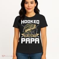 Hooked On Being A Papa Fly Fishing Grandpa Women's T-Shirt thumb 4