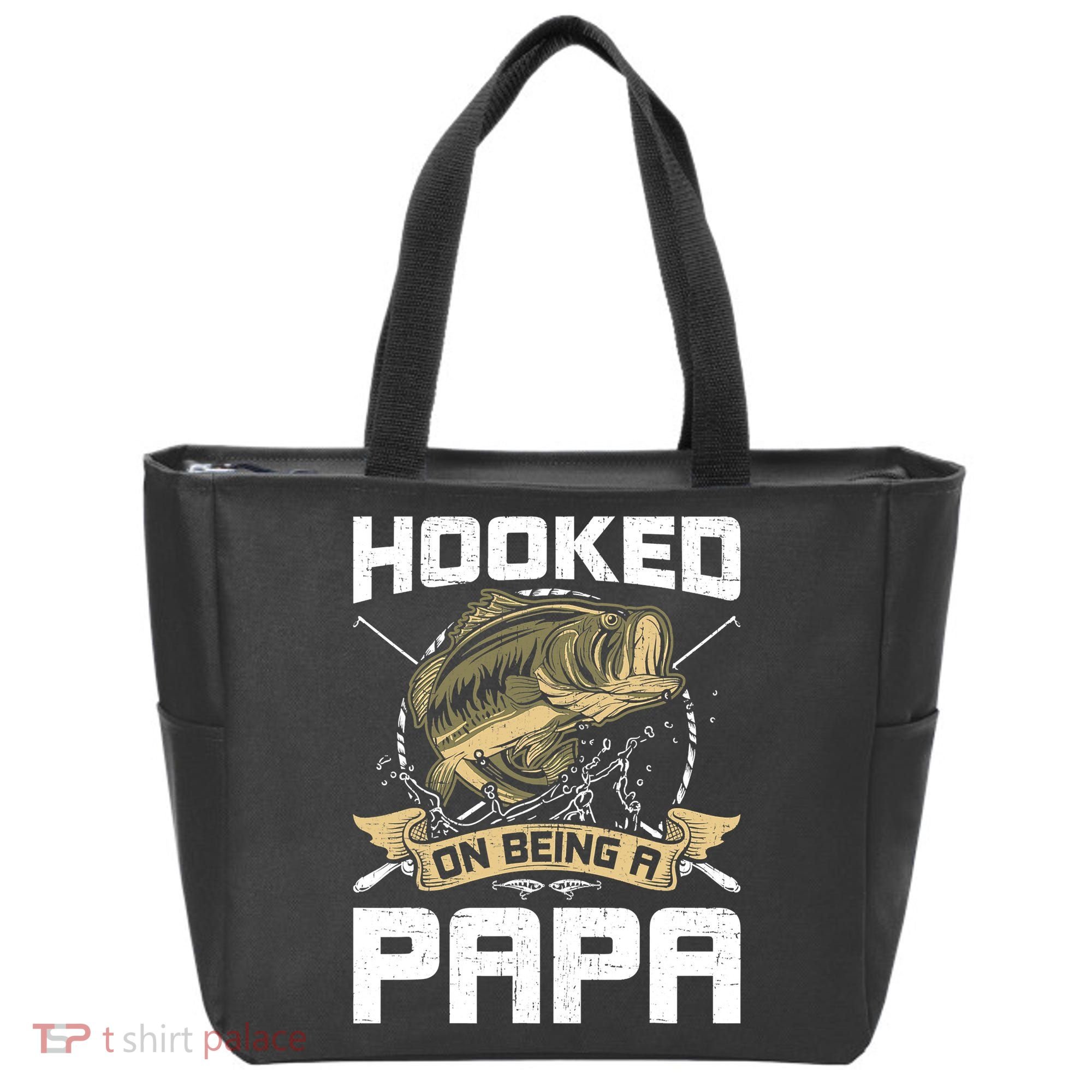 Hooked On Being A Papa Fly Fishing Grandpa Tote Bag