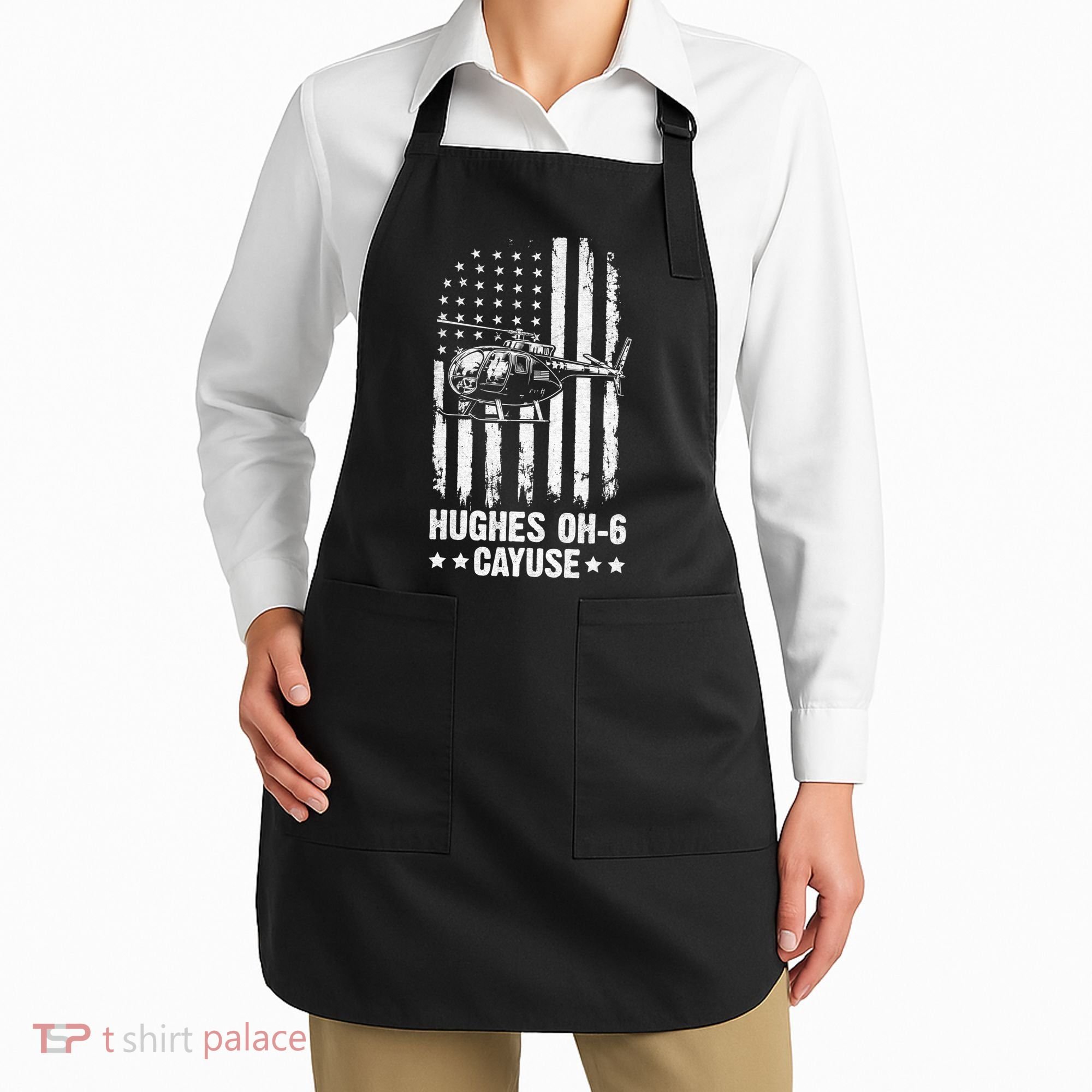 Hughes OH-6 Cayuse American Flag Helicopter Apron