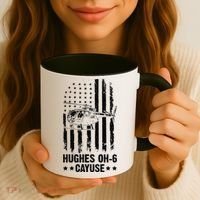 Hughes OH-6 Cayuse American Flag Helicopter Coffee Mug thumb 3