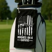 Hughes OH-6 Cayuse American Flag Helicopter Golf Towel thumb 2