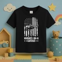 Hughes OH-6 Cayuse American Flag Helicopter Toddler T-Shirt thumb 3