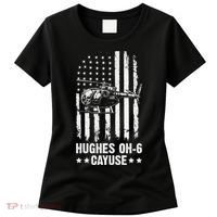 Hughes OH-6 Cayuse American Flag Helicopter Women's T-Shirt thumb 0