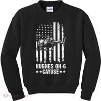 Hughes OH-6 Cayuse American Flag Helicopter Kids Sweatshirt thumb 0