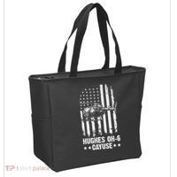 Hughes OH-6 Cayuse American Flag Helicopter Tote Bag thumb 2
