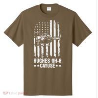 Hughes OH-6 Cayuse American Flag Helicopter T-Shirt thumb 0