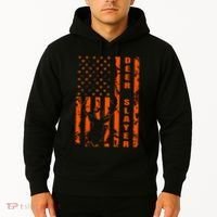 Hunter Orange Camo American Flag Deer Slayer Hoodie thumb 2