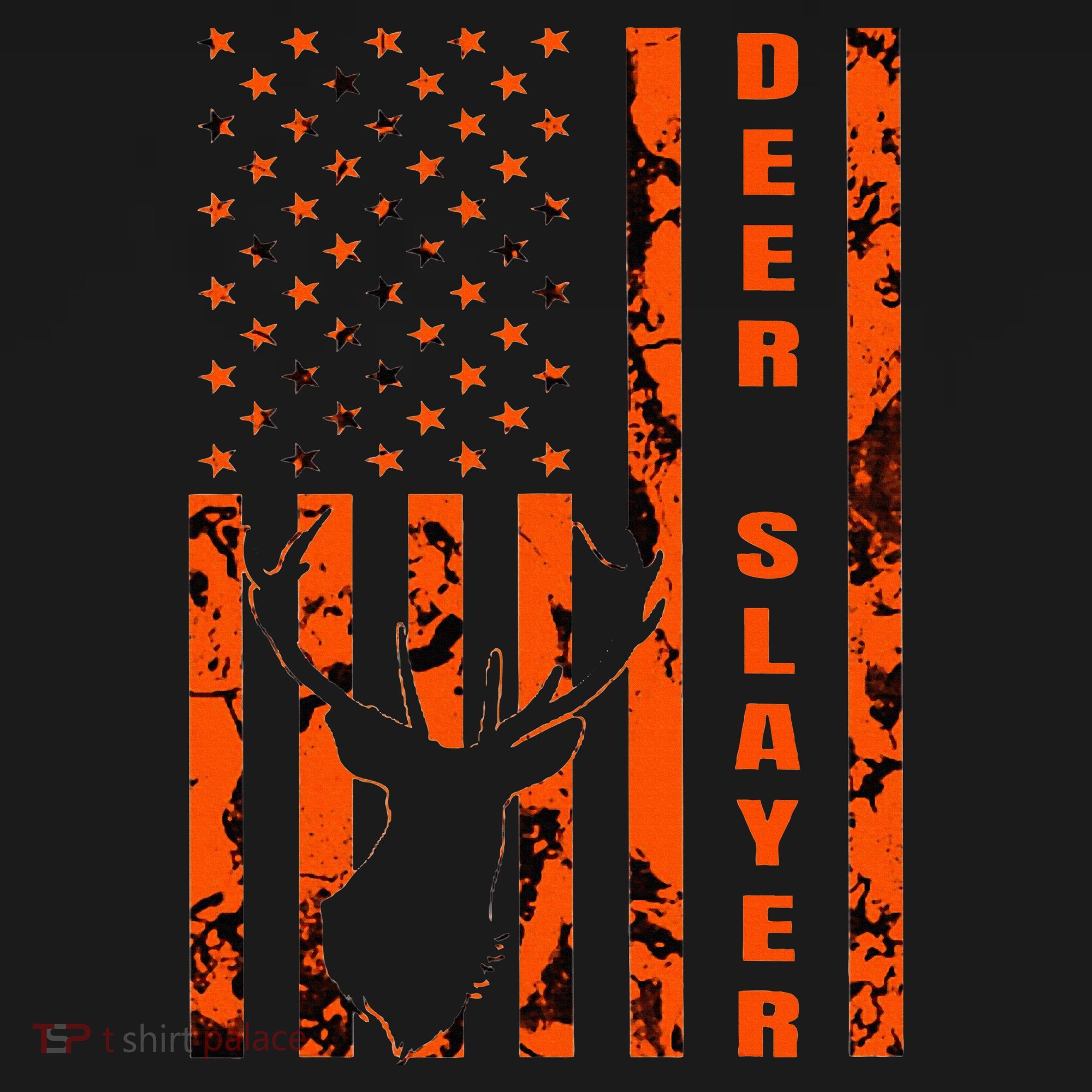 Hunter Orange Camo American Flag Deer Slayer Sweatshirt