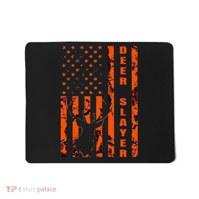 Hunter Orange Camo American Flag Deer Slayer Mousepad