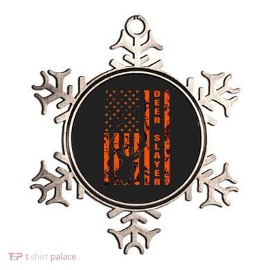 Hunter Orange Camo American Flag Deer Slayer Ornament