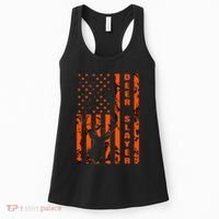 Hunter Orange Camo American Flag Deer Slayer Women's Tank Top thumb 0