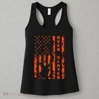 Hunter Orange Camo American Flag Deer Slayer Women's Tank Top thumb 3