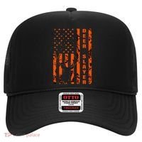 Hunter Orange Camo American Flag Deer Slayer Hat thumb 0