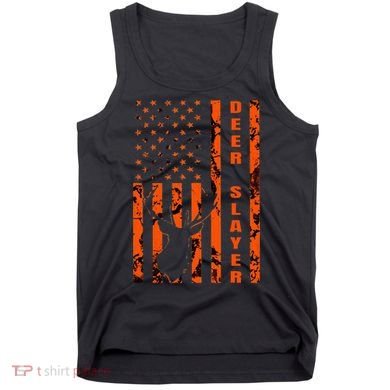 Hunter Orange Camo American Flag Deer Slayer Tank Top