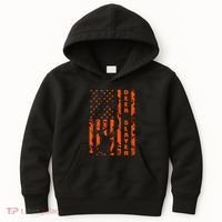 Hunter Orange Camo American Flag Deer Slayer Kids Hoodie thumb 0