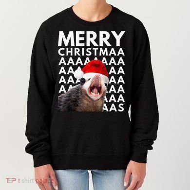 Hilarious Opossum Christmas Scream Women's Sweatshirt