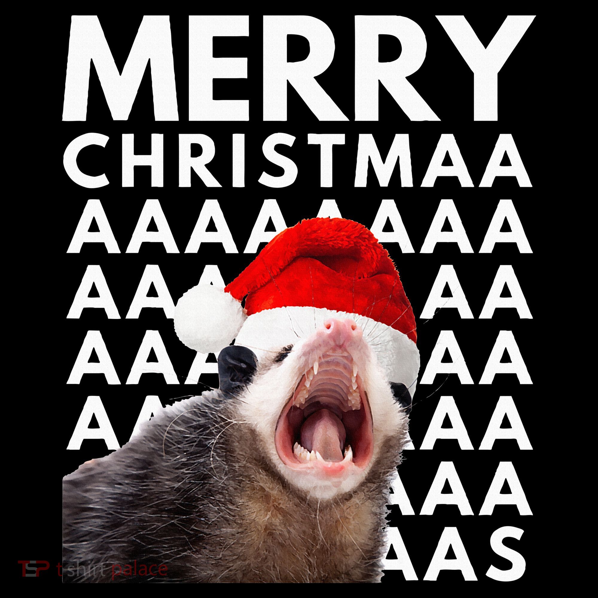 Hilarious Opossum Christmas Scream Women's Hoodie