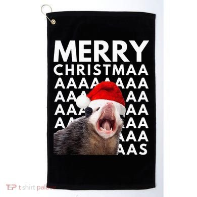 Hilarious Opossum Christmas Scream Golf Towel