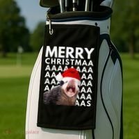 Hilarious Opossum Christmas Scream Golf Towel thumb 2