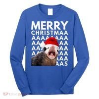 Hilarious Opossum Christmas Scream Long Sleeve Shirt thumb 0