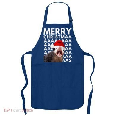 Hilarious Opossum Christmas Scream Apron