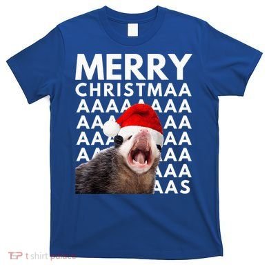 Hilarious Opossum Christmas Scream T-Shirt