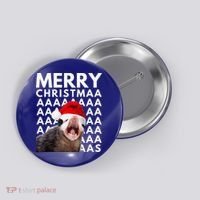 Hilarious Opossum Christmas Scream Button thumb 0