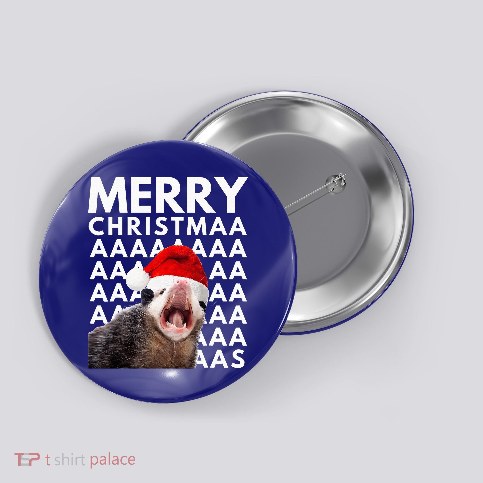 Hilarious Opossum Christmas Scream Button