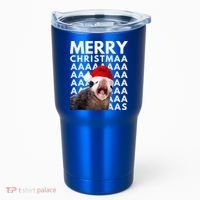 Hilarious Opossum Christmas Scream Tumbler thumb 0