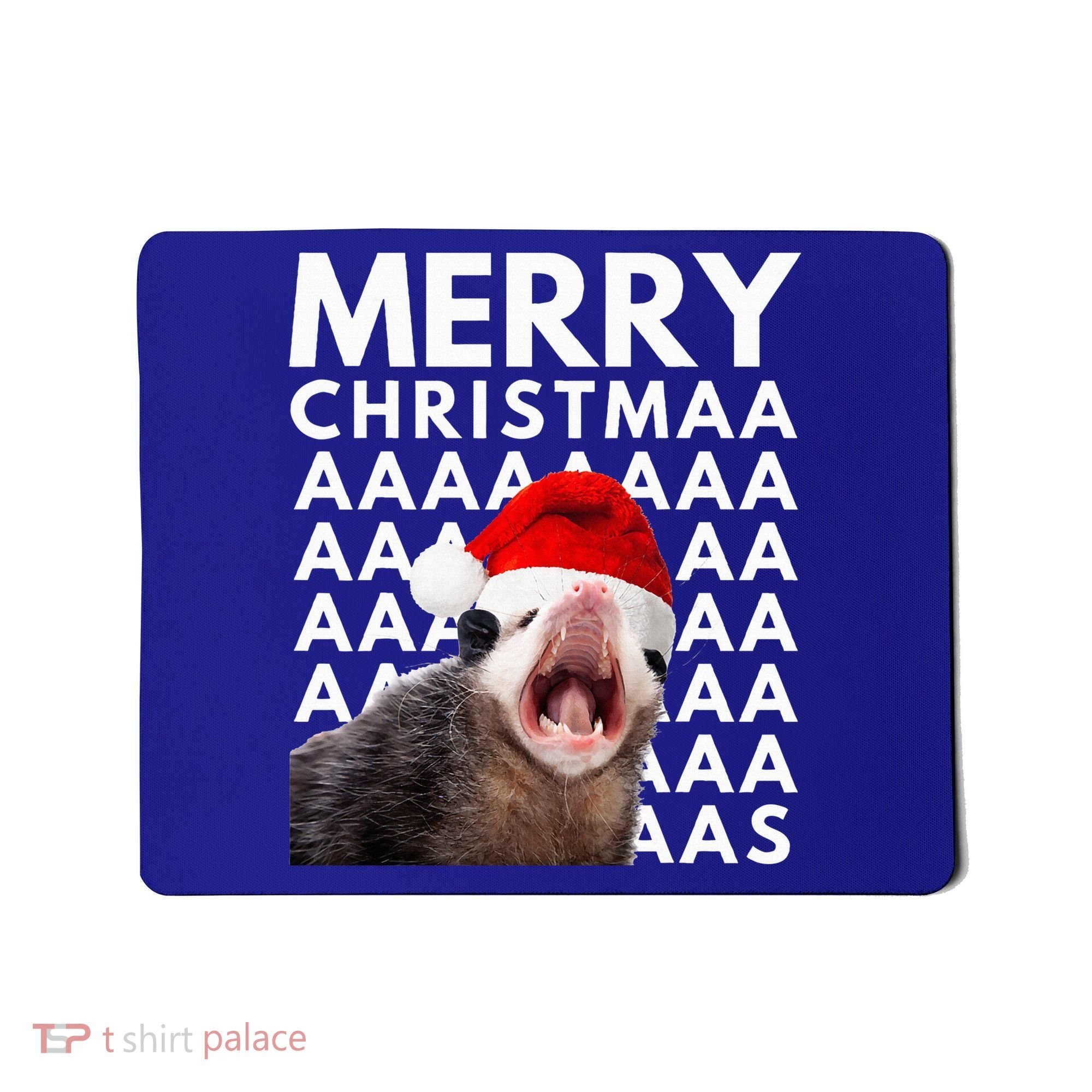 Hilarious Opossum Christmas Scream Mousepad