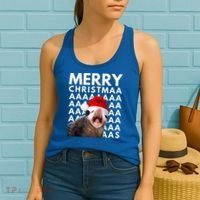Hilarious Opossum Christmas Scream Women's Tank Top thumb 2