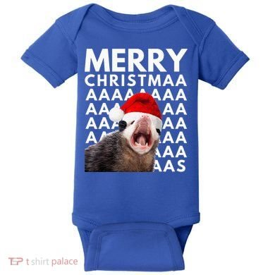 Hilarious Opossum Christmas Scream Baby Bodysuit