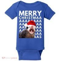 Hilarious Opossum Christmas Scream Baby Bodysuit thumb 0