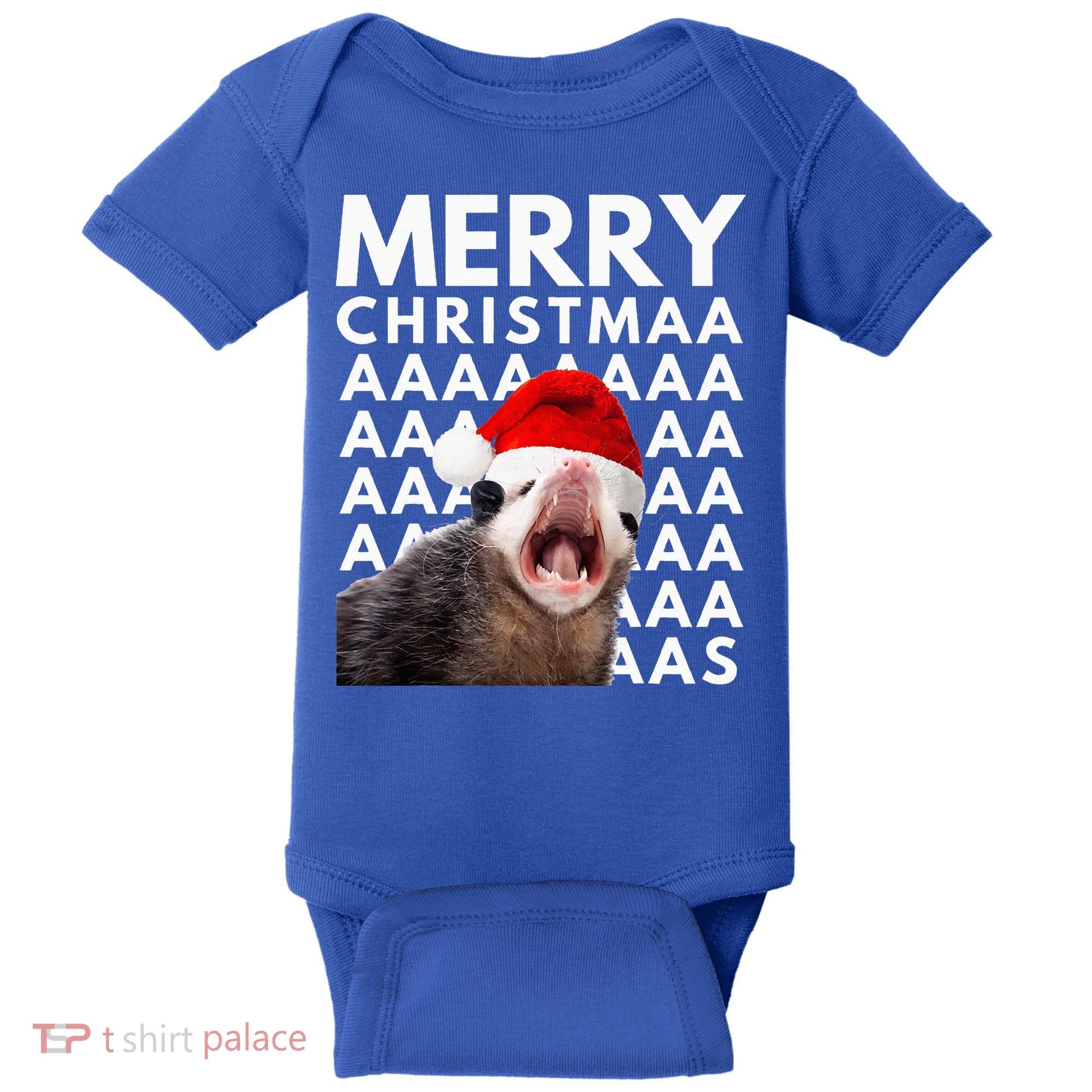Hilarious Opossum Christmas Scream Baby Bodysuit