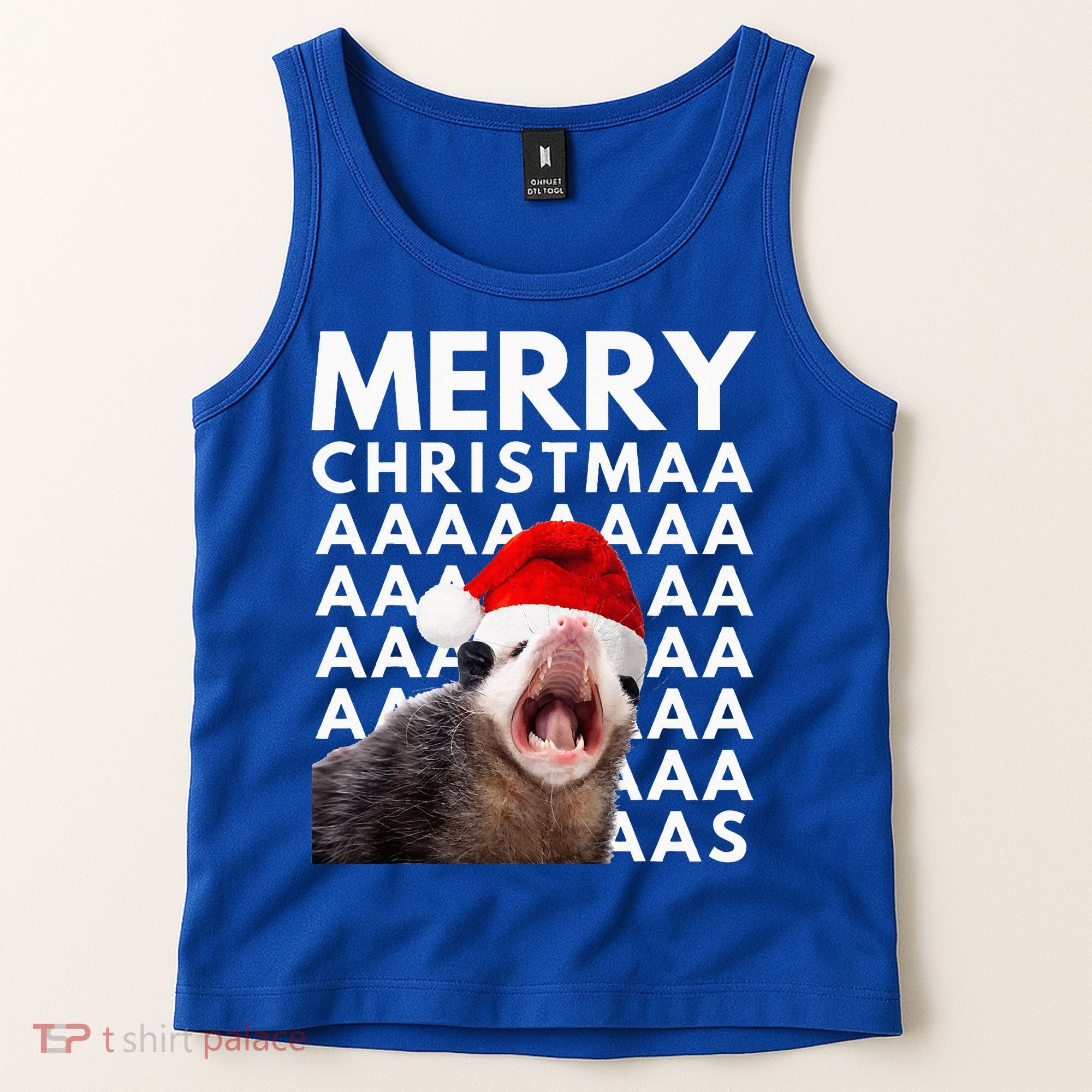 Hilarious Opossum Christmas Scream Tank Top