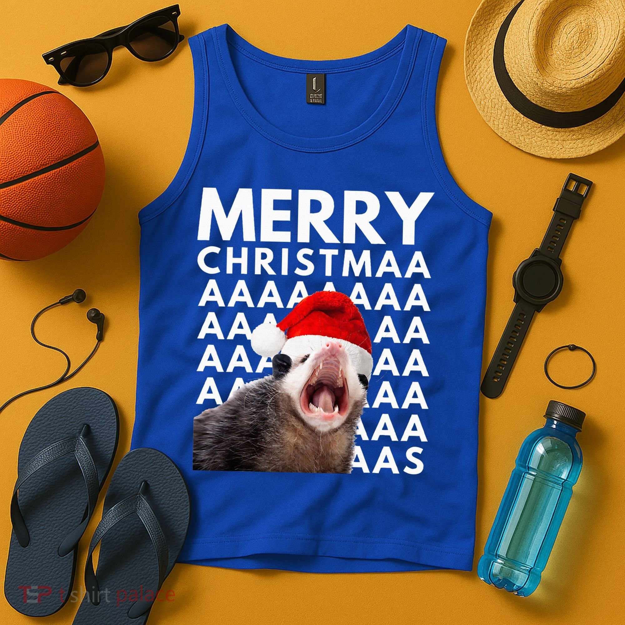 Hilarious Opossum Christmas Scream Tank Top