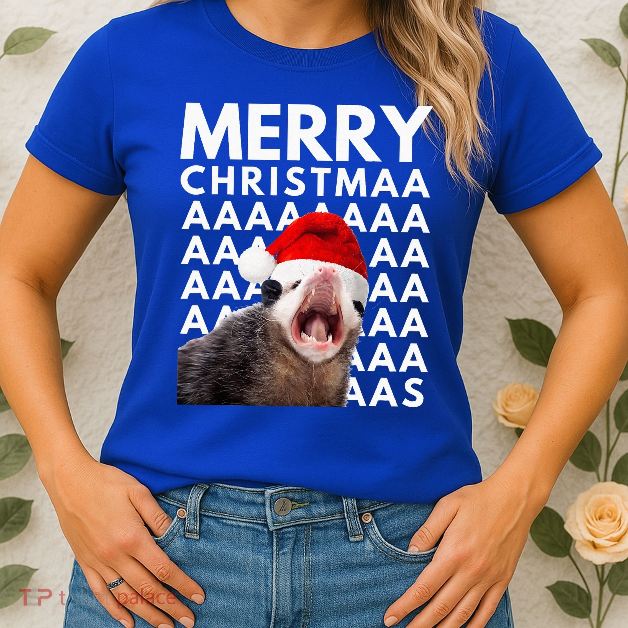 Hilarious Opossum Christmas Scream Women's T-Shirt