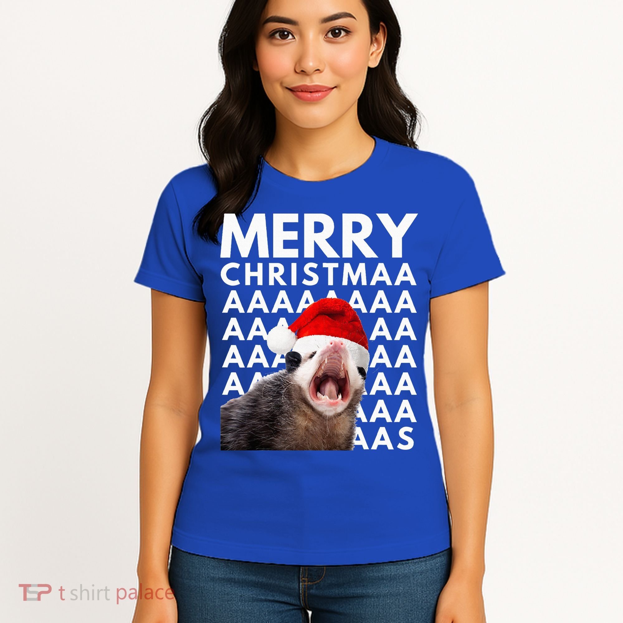 Hilarious Opossum Christmas Scream Women's T-Shirt