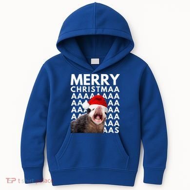 Hilarious Opossum Christmas Scream Kids Hoodie