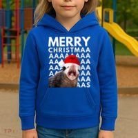 Hilarious Opossum Christmas Scream Kids Hoodie thumb 3