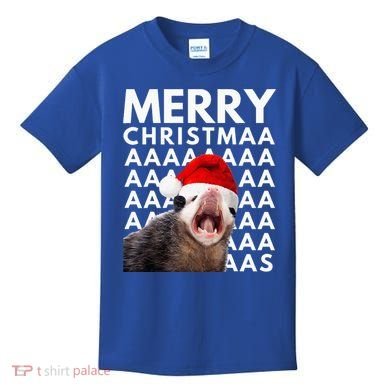 Hilarious Opossum Christmas Scream Kids T-Shirt