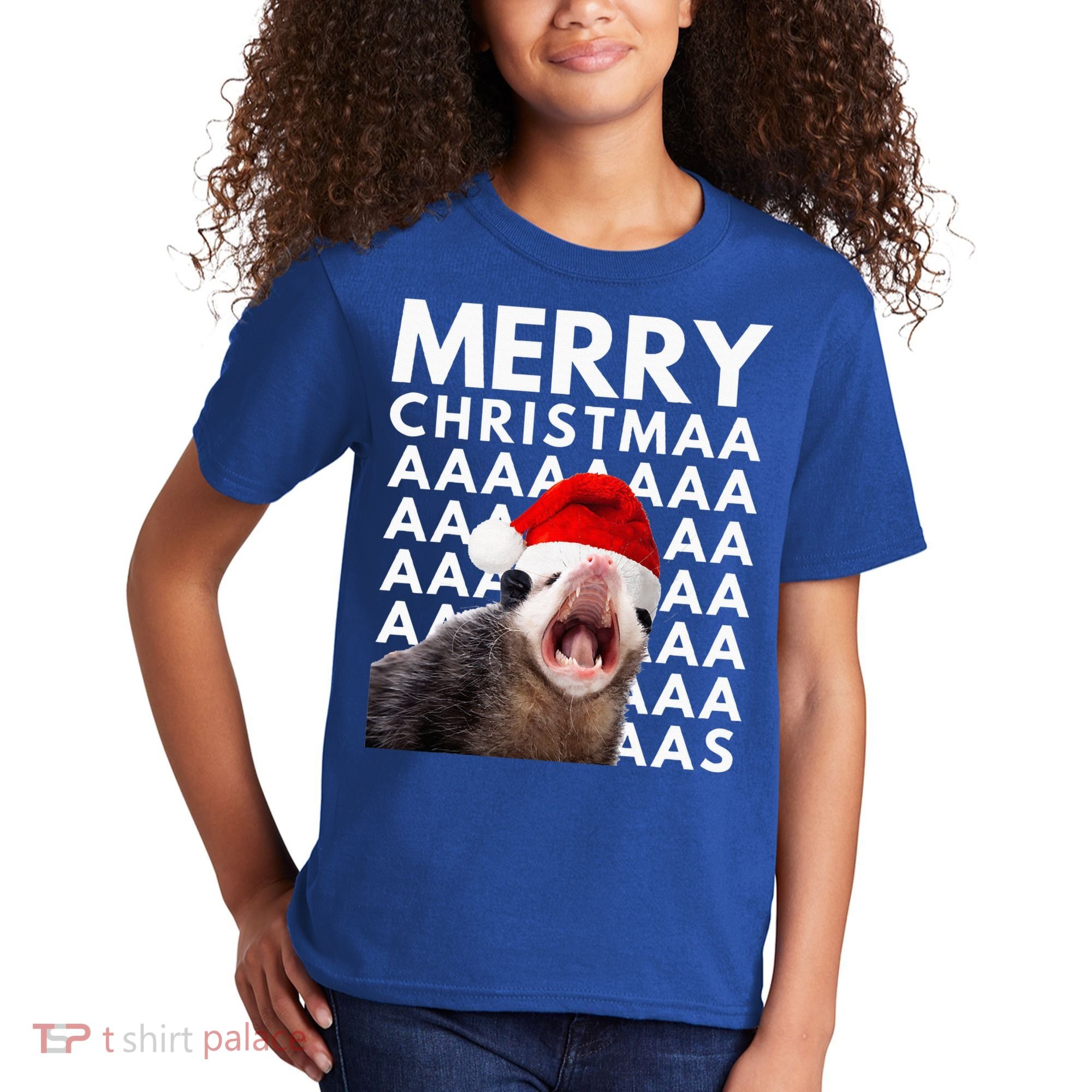 Hilarious Opossum Christmas Scream Kids T-Shirt