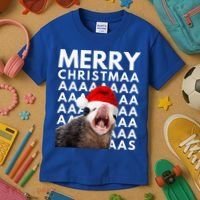 Hilarious Opossum Christmas Scream Kids T-Shirt thumb 3