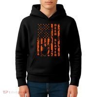 Hunter Orange Camo American Flag Deer Slayer Hunting Lover Kids Hoodie thumb 4
