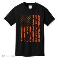 Hunter Orange Camo American Flag Deer Slayer Hunting Lover Kids T-Shirt thumb 0
