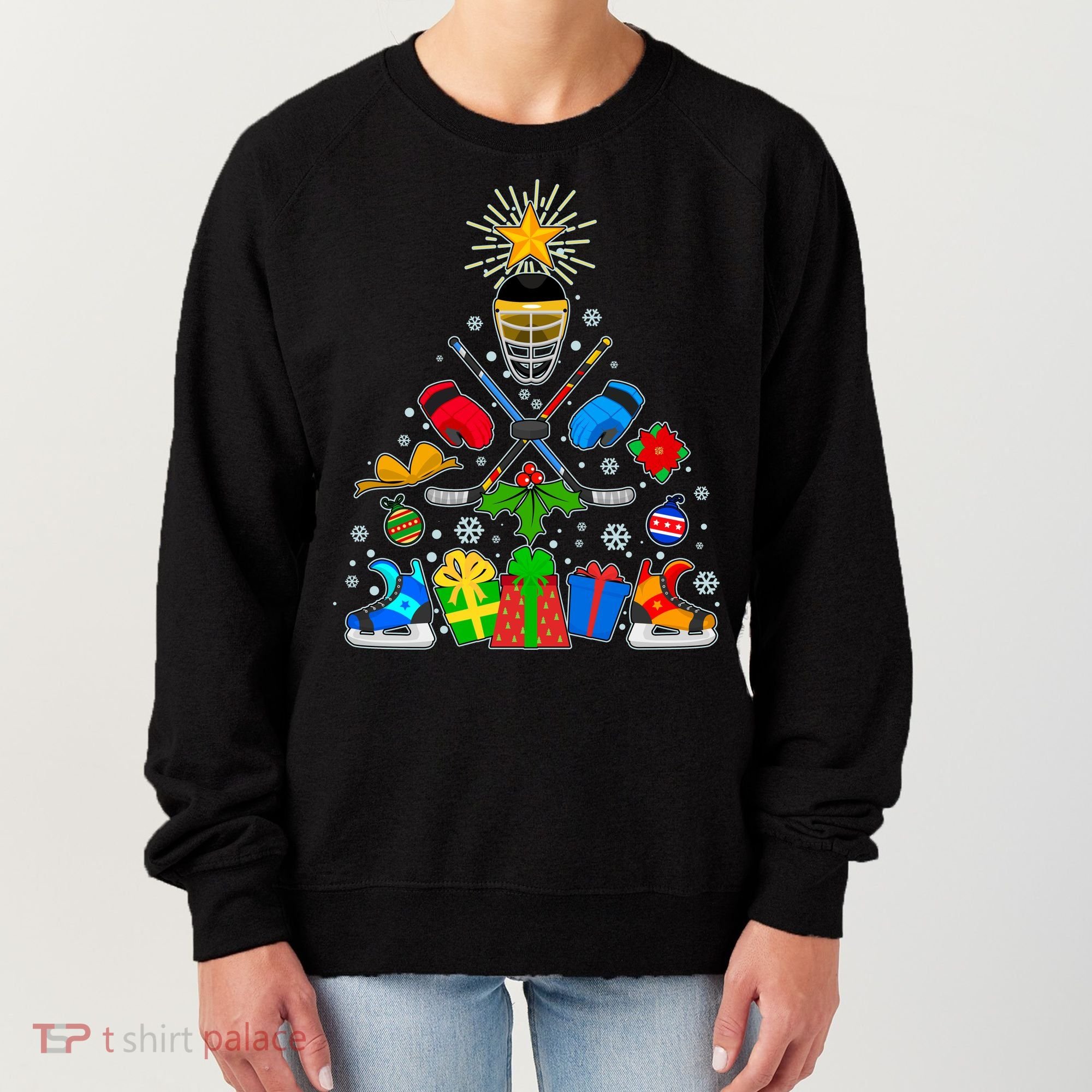 Hockey Christmas Tree Women's Sweatshirt