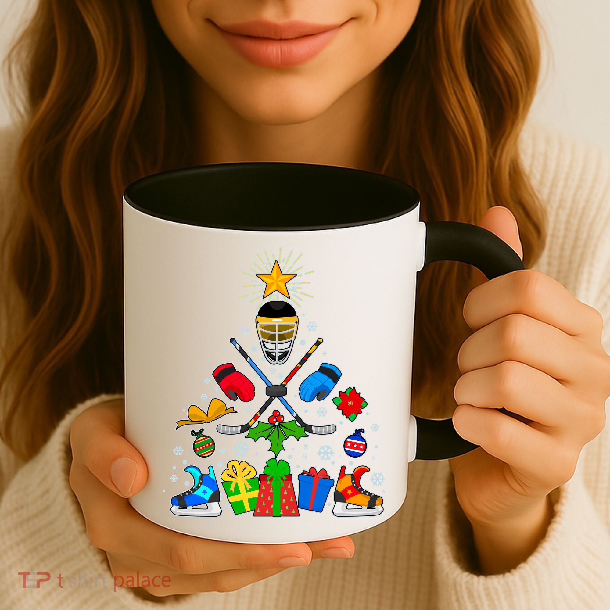 Hockey Christmas Tree Coffee Mug