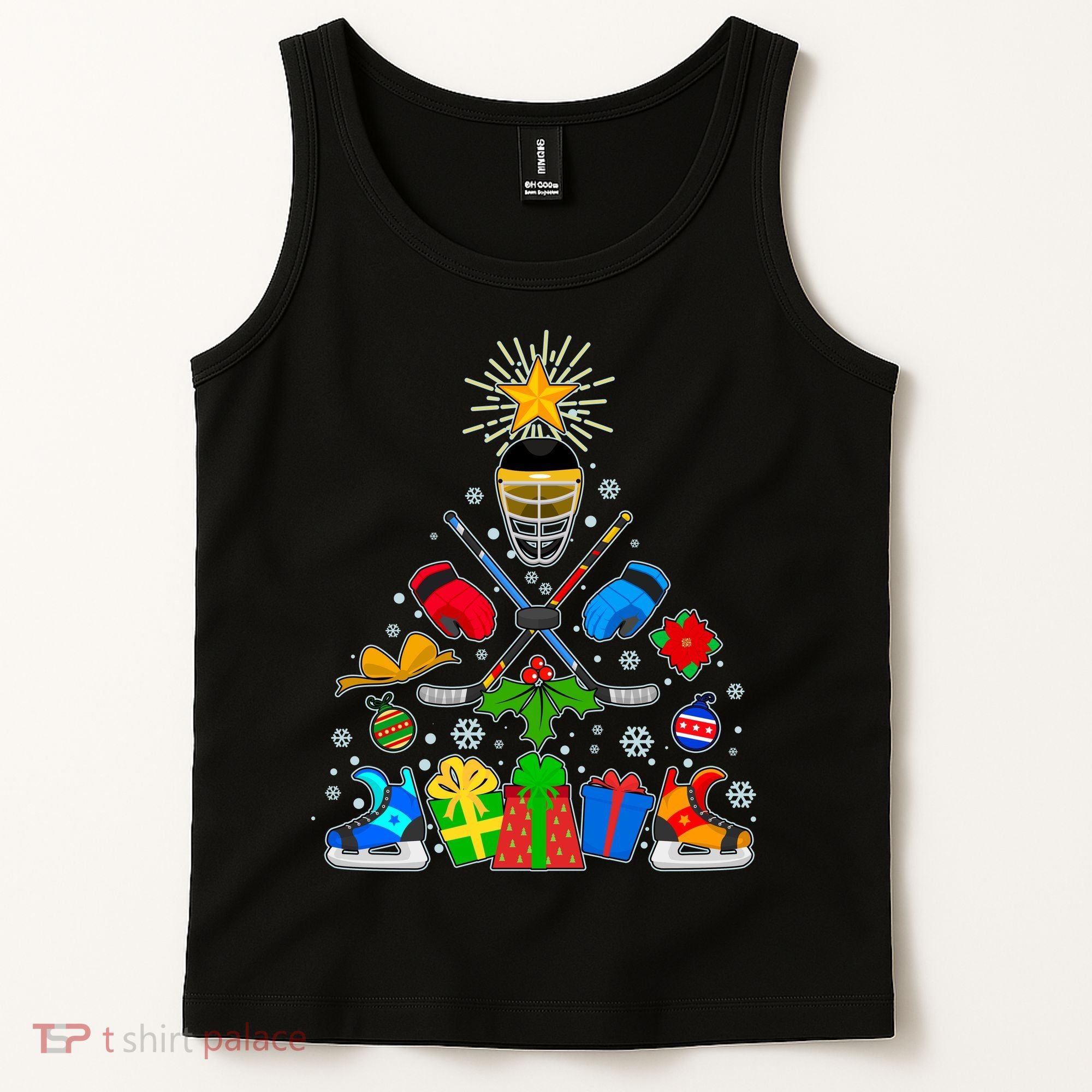 Hockey Christmas Tree Tank Top